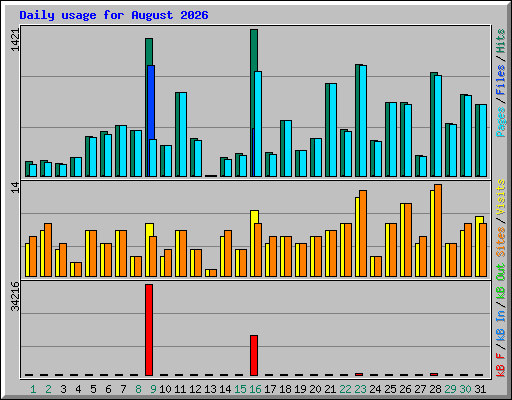 Daily usage for August 2026